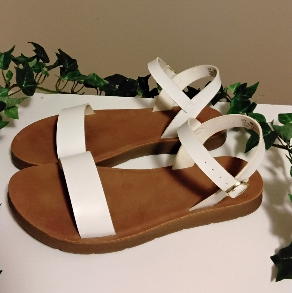 Women's Palms White Leather Sandals